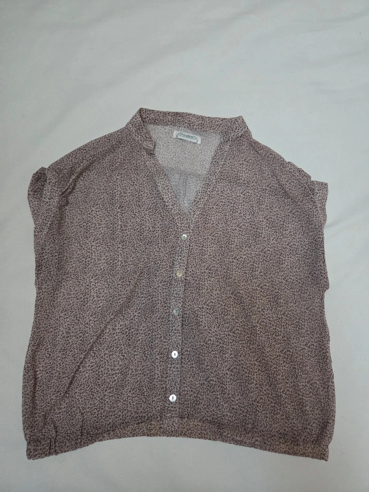 Blusa vintage con estampado de leopardo – Talla S 🐆 – photo 4